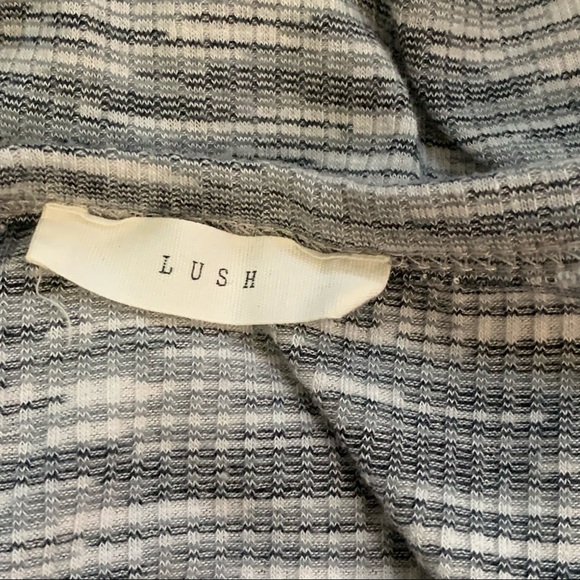 Lush Knit Dress Twist Waist Long Sleeve Gray Size XL - Picture 8 of 10